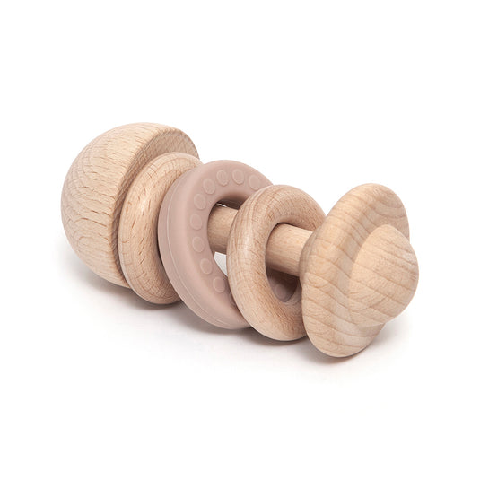 Beech wood rattle pink  0 yrs+
