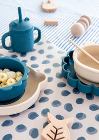 Silicone straw cup with handles honey