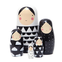 Nesting dolls black and white