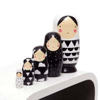 Nesting dolls black and white
