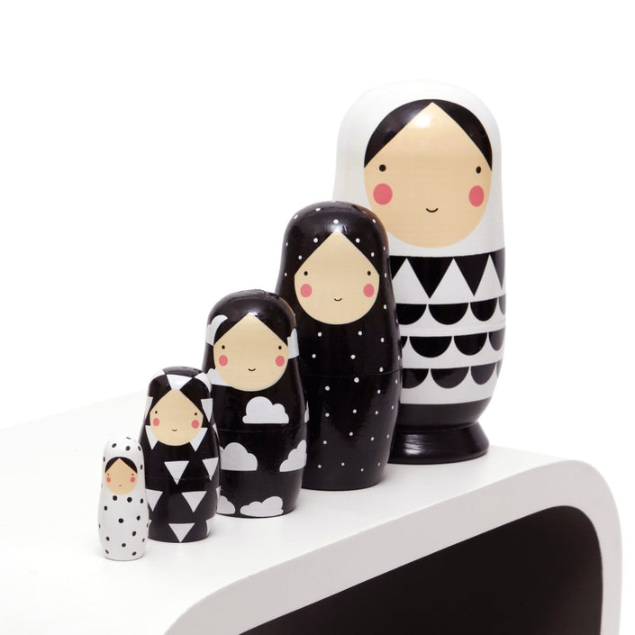 Nesting dolls black and white