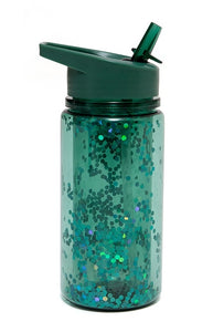 Drinking bottle glitter salie green