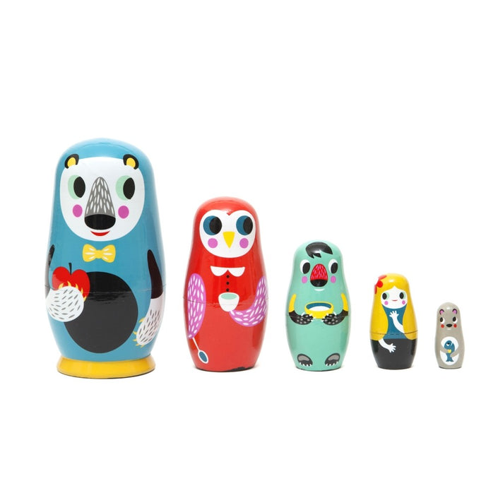 Nesting dolls in the woods
