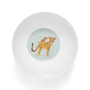 Melamine bowl leopard denim