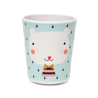 Melamine cup bear drops light blue