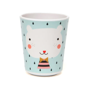 Melamine cup bear drops light blue