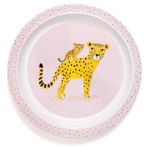 Melamine plate leopard orchid border