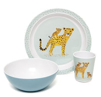 Melamine bowl leopard denim