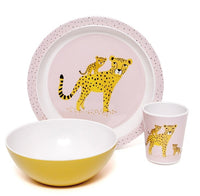 Melamine plate leopard orchid border