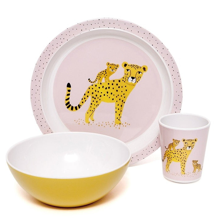 Melamine plate leopard orchid border