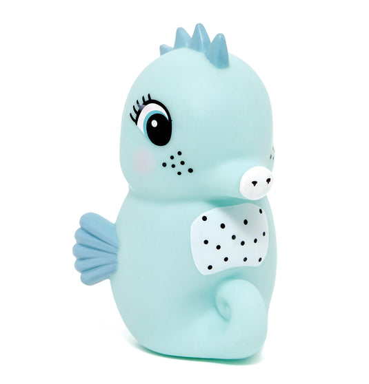 Seahorse night light blue