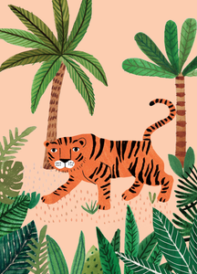 Postcard Savannah tiger