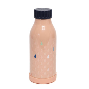 Stainless steel drinking bottle drops peach