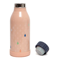Stainless steel drinking bottle drops peach