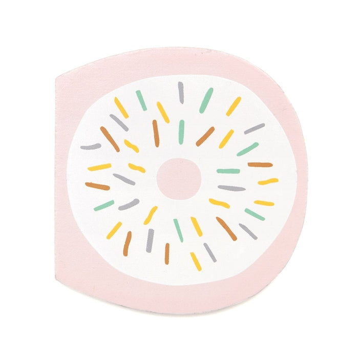 Wooden letter D - donut