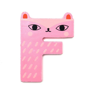 Wooden letter F - fox
