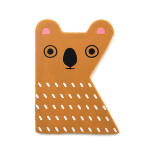 Wooden letter K - koala