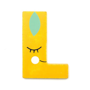 Wooden letter L - lemon