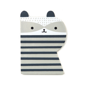 Wooden letter R - raccoon