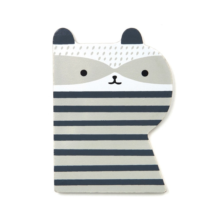 Wooden letter R - raccoon