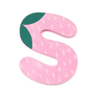 Wooden letter S - strawberry