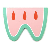 Wooden letter W - watermelon