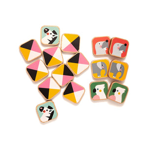 Wooden animal memo game